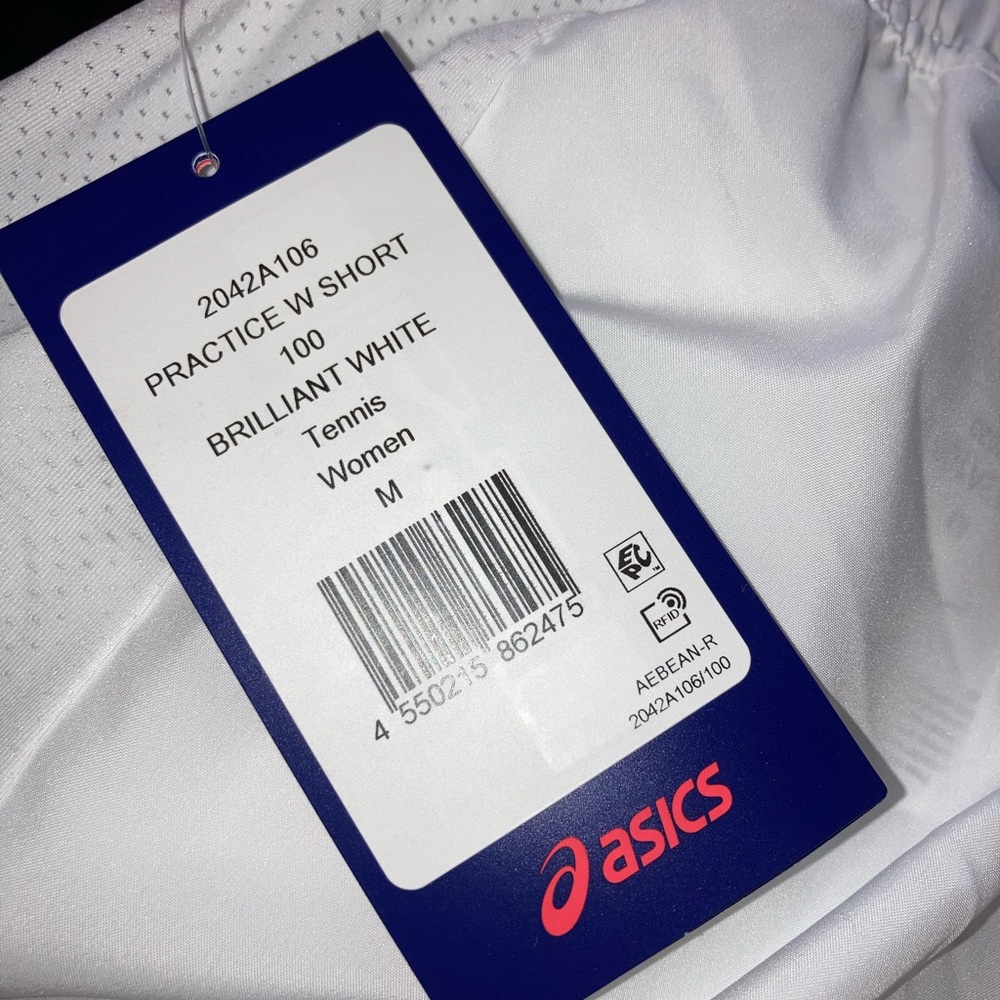 NWT ASICS Women’s White Tennis Athletic Practice Shorts Med Large - Picture 7 of 13